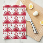 Moderne Abstracte harten - Rood en wit Theedoek (Quarter Fold)