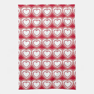 Moderne Abstracte harten - Rood en wit Theedoek