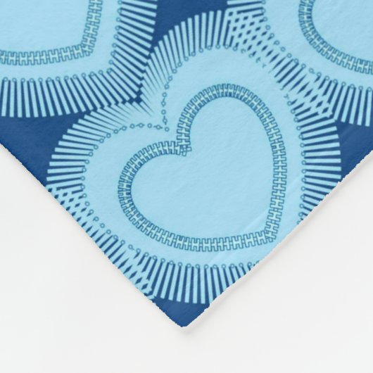 Moderne Abstracte harten - Sky Blue en Cobalt Fleece Deken (Hoek)
