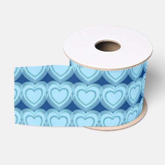Moderne Abstracte harten - Sky Blue en Cobalt Grosgrain Lint (Spoel)