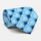 Moderne Abstracte harten - Sky Blue en Cobalt Stropdas (Opgerold)
