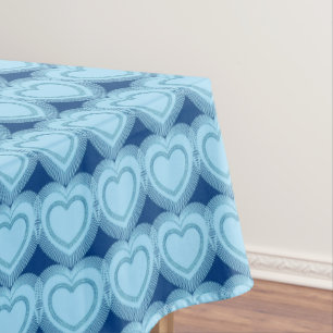Moderne Abstracte harten - Sky Blue en Cobalt Tafelkleed