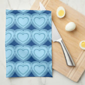 Moderne Abstracte harten - Sky Blue en Cobalt Theedoek (Quarter Fold)