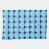 Moderne Abstracte harten - Sky Blue en Cobalt Theedoek (Horizontaal)