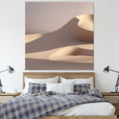 Moderne Abstracte hedendaagse grote beige Canvas Afdruk (Insitu (Slaapkamer))