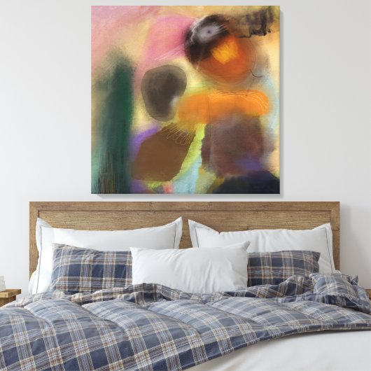 Moderne Abstracte hedendaagse kunst Canvas Afdruk (Insitu (Slaapkamer))