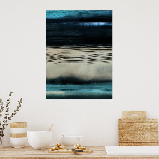 Moderne, Abstracte, hedendaagse kustkunst Poster (Keuken)