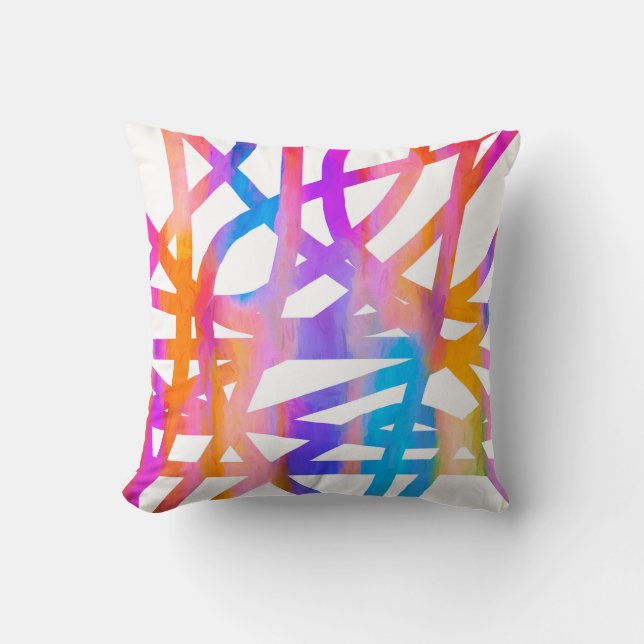 moderne abstracte heldere kleurrijke omlijsting kussen (Voorkant)