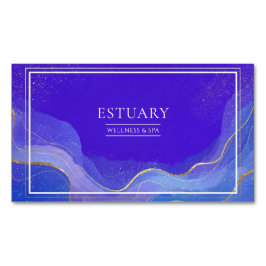 Moderne Abstracte hemelgolven en gouden glitter Magnetisch Visitekaartje