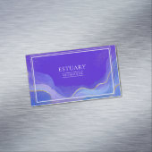 Moderne Abstracte hemelgolven en gouden glitter Magnetisch Visitekaartje (Voorbeeld)