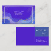 Moderne Abstracte hemelgolven en gouden glitter Visitekaartje (Voorkant / Achterkant)