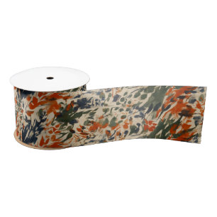 Moderne Abstracte Herfst Wildflowers Gift Wrapping Satijnen Lint
