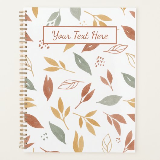 Moderne Abstracte Herfstbladeren Minimalistische B Planner (Voorkant)