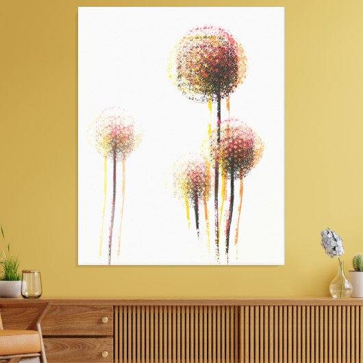 Moderne Abstracte herfstbomen #2 Canvas Afdruk (Insitu (Woonkamer))