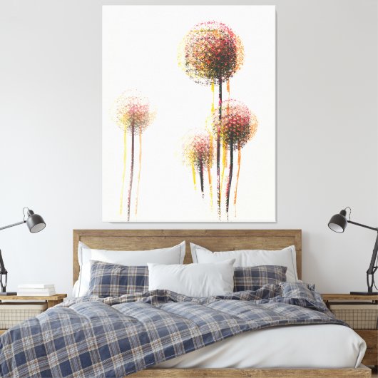 Moderne Abstracte herfstbomen #2 Canvas Afdruk (Insitu (Slaapkamer))