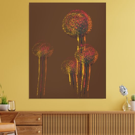 Moderne Abstracte herfstbomen Canvas Afdruk (Insitu (Woonkamer))