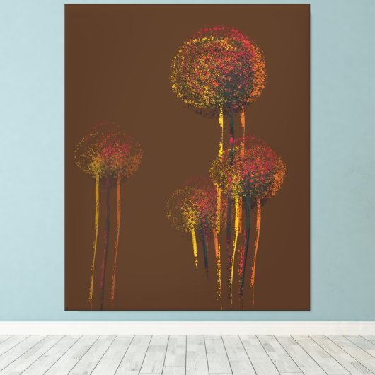 Moderne Abstracte herfstbomen Canvas Afdruk (Insitu (Houten vloer))