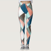 Moderne Abstracte heupgeometrische mozaïekkunst Leggings (Voorkant)