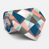 Moderne Abstracte heupgeometrische mozaïekkunst Stropdas (Opgerold)