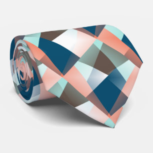 Moderne Abstracte heupgeometrische mozaïekkunst Stropdas