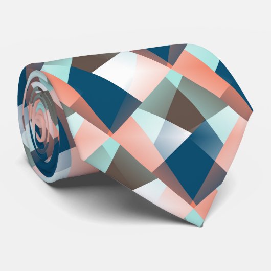 Moderne Abstracte heupgeometrische mozaïekkunst Stropdas (Opgerold)