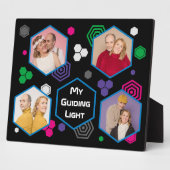 Moderne Abstracte Hexagon Fotocollage Vaderdag Fotoplaat (Zijkant)