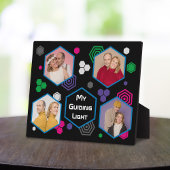 Moderne Abstracte Hexagon Fotocollage Vaderdag Fotoplaat