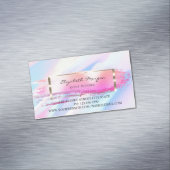 Moderne Abstracte holografische Lijst penseellijn Magnetisch Visitekaartje (Voorbeeld)