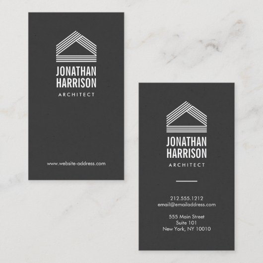 Moderne Abstracte Home Logo Visitekaartjes (Voorkant / Achterkant)