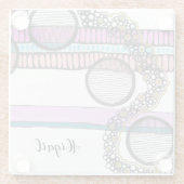 Moderne abstracte, horizontale strepen. Gepersonal Glazen Onderzetter (Achterkant)