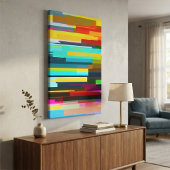 Moderne Abstracte Horizonten Kleurrijke Geometrisc Canvas Afdruk
