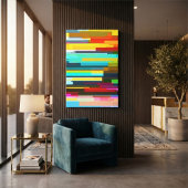 Moderne Abstracte Horizonten Kleurrijke Geometrisc Canvas Afdruk