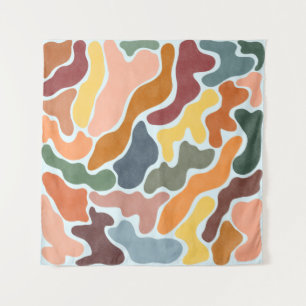 Moderne abstracte illustratie in aardetinten.  wandkleed