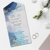 Moderne Abstracte Indigo Aqua Blue Photo Template All In One Uitnodiging