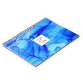 Moderne Abstracte indigo Monogram schilderen Notitieboek (Linkerzijde)