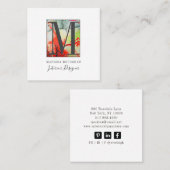 Moderne Abstracte interieurontwerper Vierkante Visitekaartje (Voorkant / Achterkant)