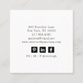 Moderne Abstracte interieurontwerper Vierkante Visitekaartje (Achterkant)