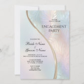 Moderne Abstracte Iridescente Verlovingsring Kaart (Voorkant)