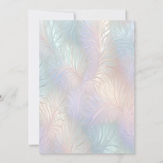 Moderne Abstracte Iridescente Verlovingsring Kaart (Achterkant)