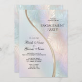 Moderne Abstracte Iridiserende Verlovingsring Kaart (Voorkant / Achterkant)