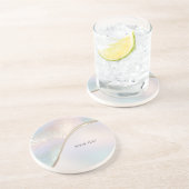 Moderne Abstracte Iridiserende Zandsteen Onderzett Onderzetter (Zijkant)