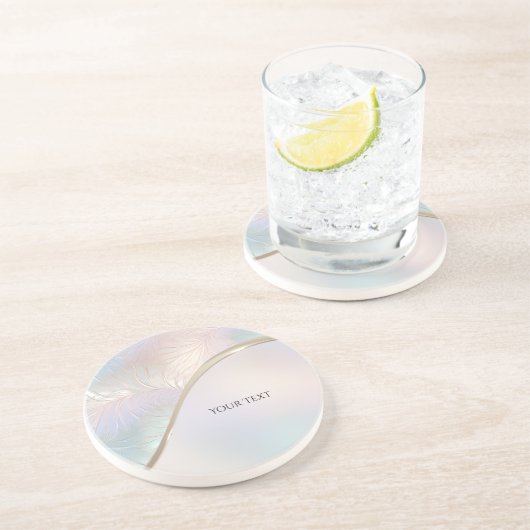 Moderne Abstracte Iridiserende Zandsteen Onderzett Onderzetter (Zijkant)