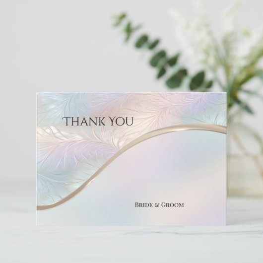 Moderne Abstracte Iriserende Bedankkaart (Staand voorkant)