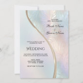 Moderne Abstracte iriserende bruiloft uitnodiging (Voorkant)