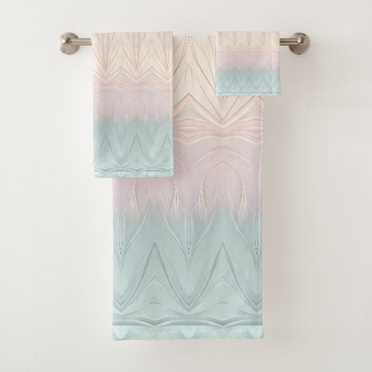 Moderne Abstracte iriserende handdoek set (Insitu)