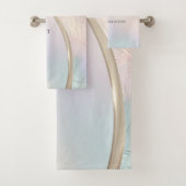 Moderne Abstracte iriserende handdoek set (Insitu)