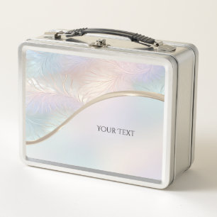 Moderne Abstracte iriserende metalen lunchbox