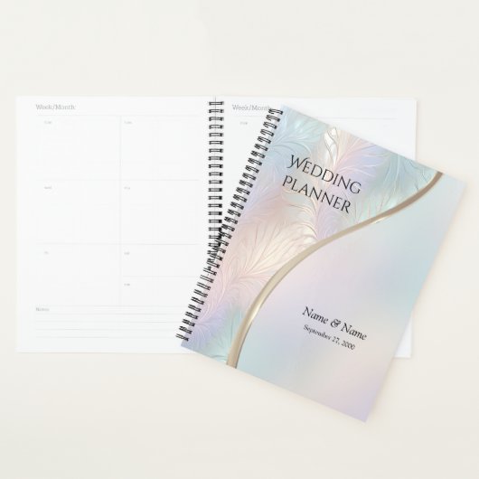 Moderne Abstracte Iriserende Trouwplanner Planner (Display)