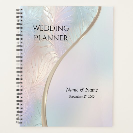 Moderne Abstracte Iriserende Trouwplanner Planner (Voorkant)