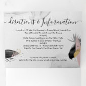 Moderne Abstracte Japanse penseelstreken bruiloft Drieluik Uitnodiging (Binnenzijde eerst)